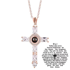 Fashion Cross Pendant Necklace with Zircon