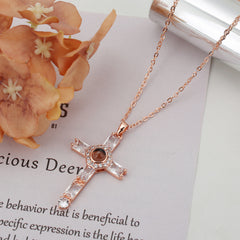 Fashion Cross Pendant Necklace with Zircon