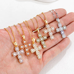 fashion personality color cross necklace