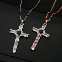 Fashion Cross Pendant Necklace with Zircon